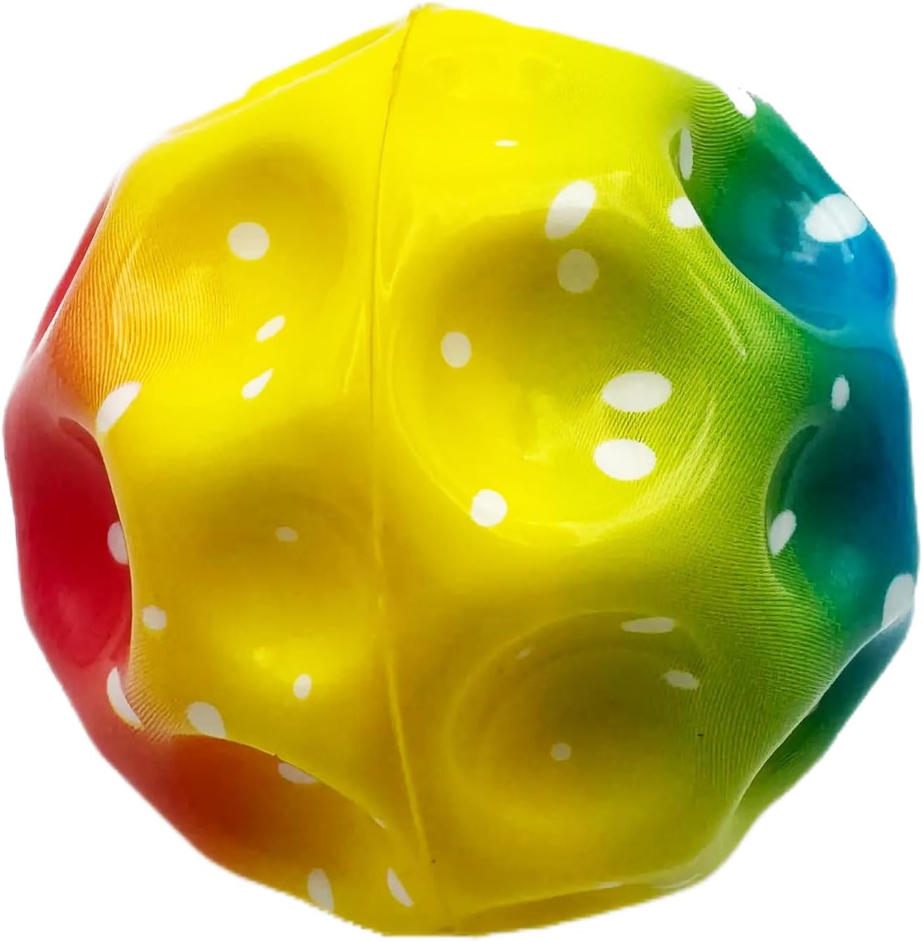 Buko Super Infinity Crazy Bounce Moon Rainbow Ball: Ultimate Grip and Catch, Enhances Hand-Eye Coordination (Blue Yellow (Pack of 1)