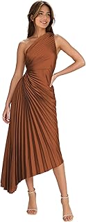One Shoulder Satin Bridesmaid Dress Corset Pleated Formal Evening Dresses Long for Women DI275