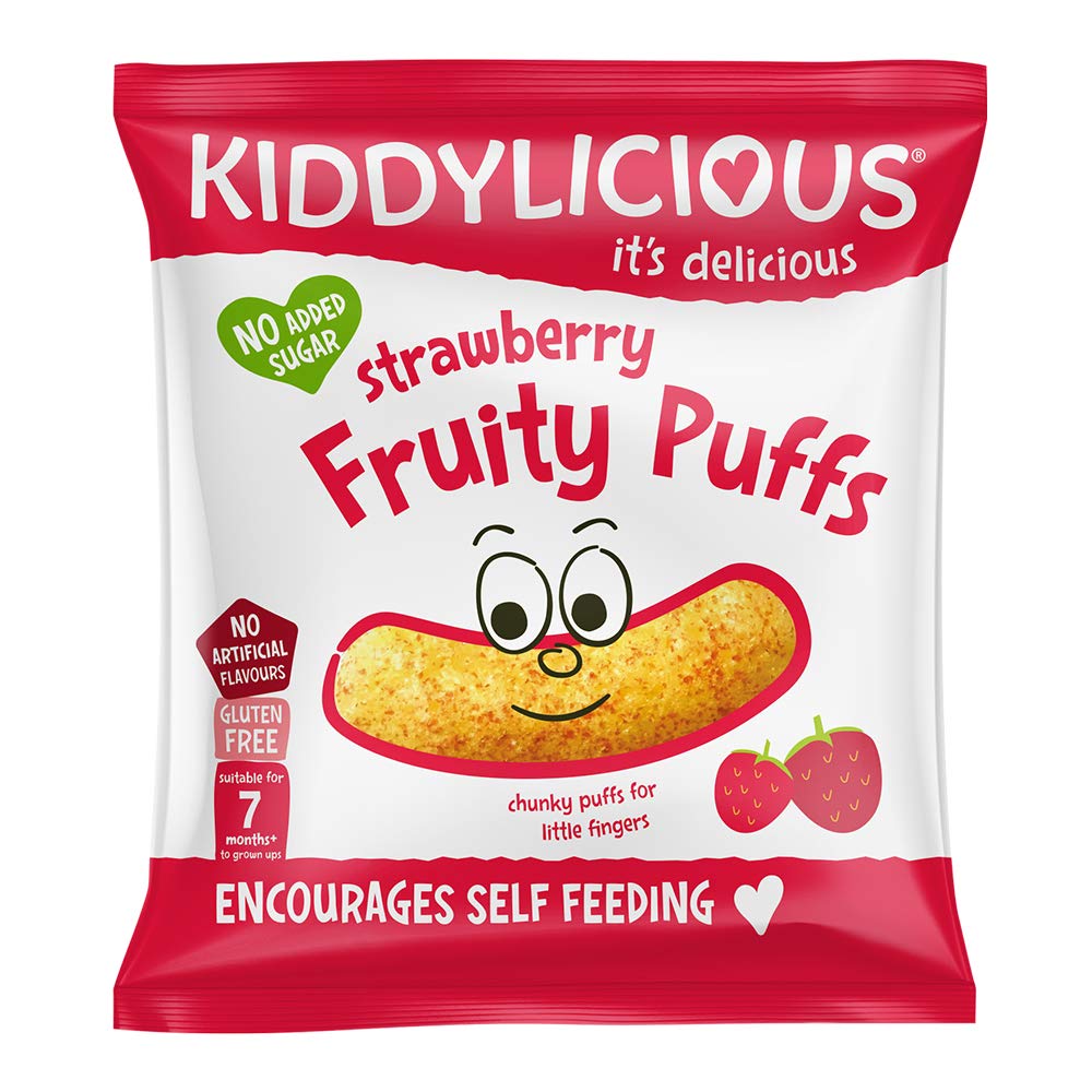 Strawberry fruity puffs 60g(6 * 10g) | Total 60g/6 bags | delicious snacks | Crumb Free | Suitable for 7+ Months.