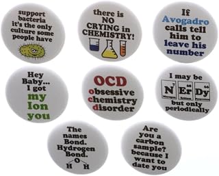 A&T Designs Set 8 Chemistry Humor Themed Magnets Hydrogen Bond Avogadro Science