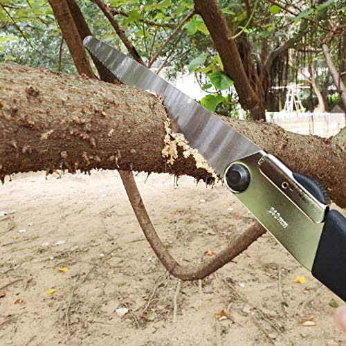 Gonicc Professional Folding Hand Saw with 9.4 Inch Curved SK-5 Blade and Rugged Grip Handle, can cut up to 4". For Pruning Trees, Trimming Branches, Camping, Clearing Forest Trails. - Thumbnail 6