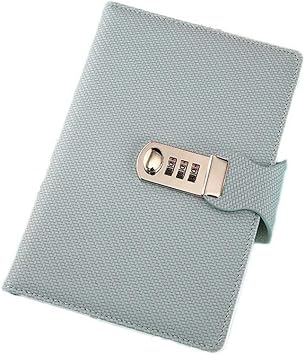 Notebook with Lock Fingerprint Lock Journal Simple Art Diary Thickened Handbook Notepad for Office Home School Or Business Color Blue