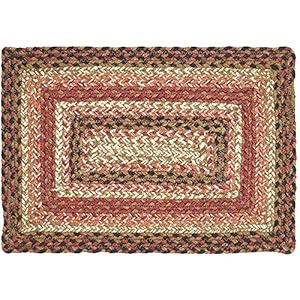 VHC Brands Ginger Spice Table Placemat Orange Red Natural Jute Blend Rectangle 10×15 Inches