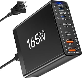 USB C Charger Block 165W Fast Type C Charging Station Hub 65W USBC Laptop Wall Charger Boxeroo 6 Port USBC PD3.0 Multiport Power Adapter for Laptop MacBook Pro/Air, iPad Pro, Galaxy S23, iPhone 15