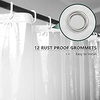 Vista 3 de AooHome Forro largo de plástico transparente para cortina de ducha, 72 x 78 pulgadas, peso ligero, EVA 4G, forro de ducha de plástico con ojales