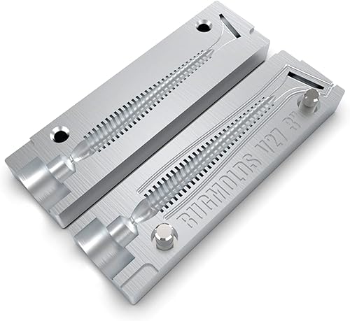 Miniatura 2 de Molde de señuelo de plástico suave de inyección de aluminio para pesca de impacto cola de paleta de natación cavidad única