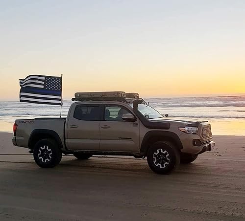 Miniatura 4 de iJDMTOY Kit de soporte de bandera de montaje lateral para carril de caja de camión, compatible con Toyota Tundra Tacoma, también otros camiones con