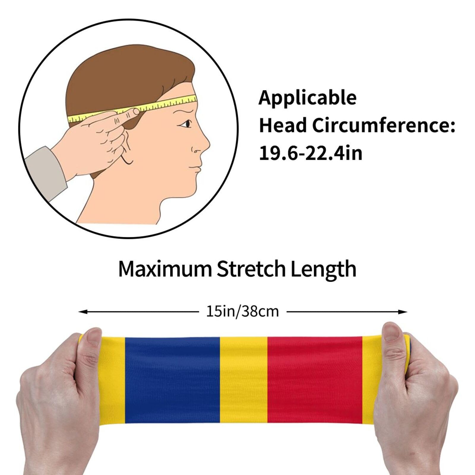 Fascia Per Capelli Sportiva Unisex, Con Stampa Bandiera Della Romania, Traspirante, Elastica, Per Corsa, Basket