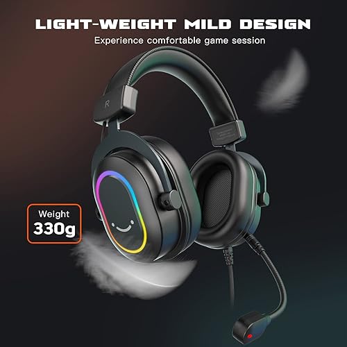 Miniatura 7 de FIFINE Gaming Microphone and USB Streaming Headset Kit, PC Podcast Condenser Mic with Boom Arm, Pop Filter, Mute, Wired Headphones with 7.1 Surround