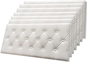 STL 3D Peel and Stick Foam Wall Panels – Soft White Decorative Cushion Tiles for Easy DIY Accent Walls in Homes, Bedrooms, Living Rooms, Hotels & Cafés (Pack of 2)