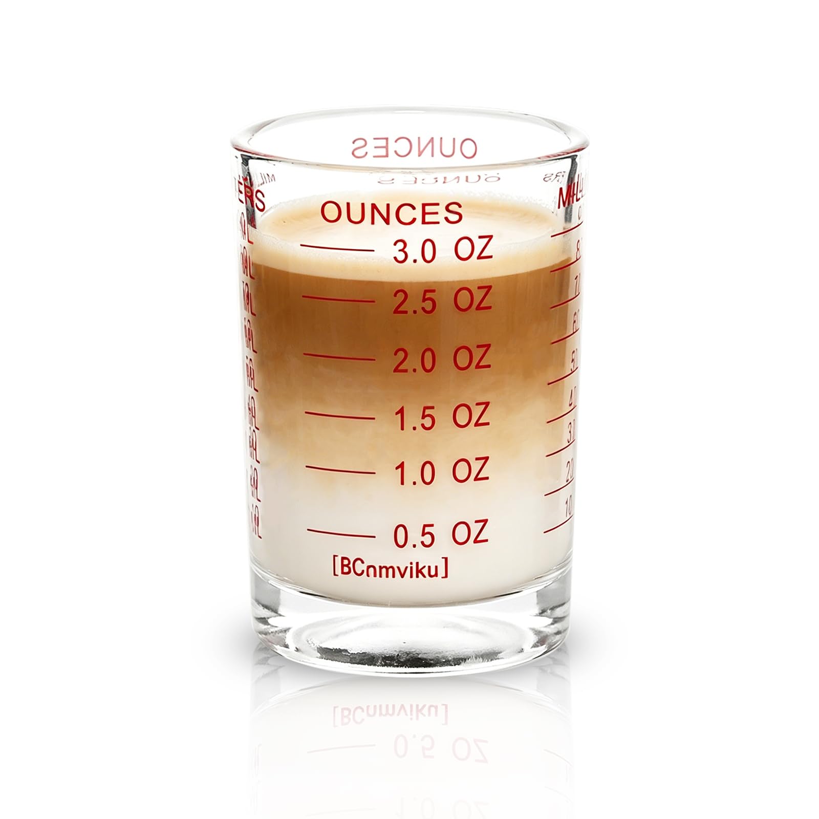 BCnmviku 1 PACK Shot Glass Measuring Cup 3 Ounce/90ML Liquid Heavy High Espresso Glass Cup
