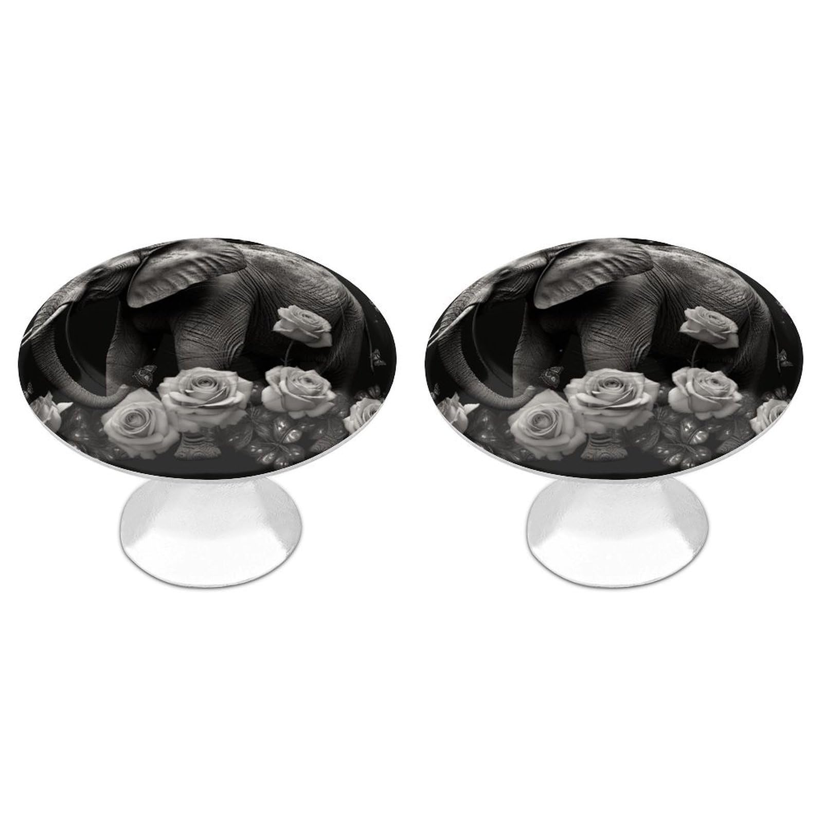 Vstadank Style Elephant And Butterfly Drawer Knob Nice Bathroom Cabinet Knob Round Cabinet Pull Stainless Steel Cabinet Handle Circle Drawer Handle Modern Drawer Pull For Wardrobe Cupboard 2 Pcs