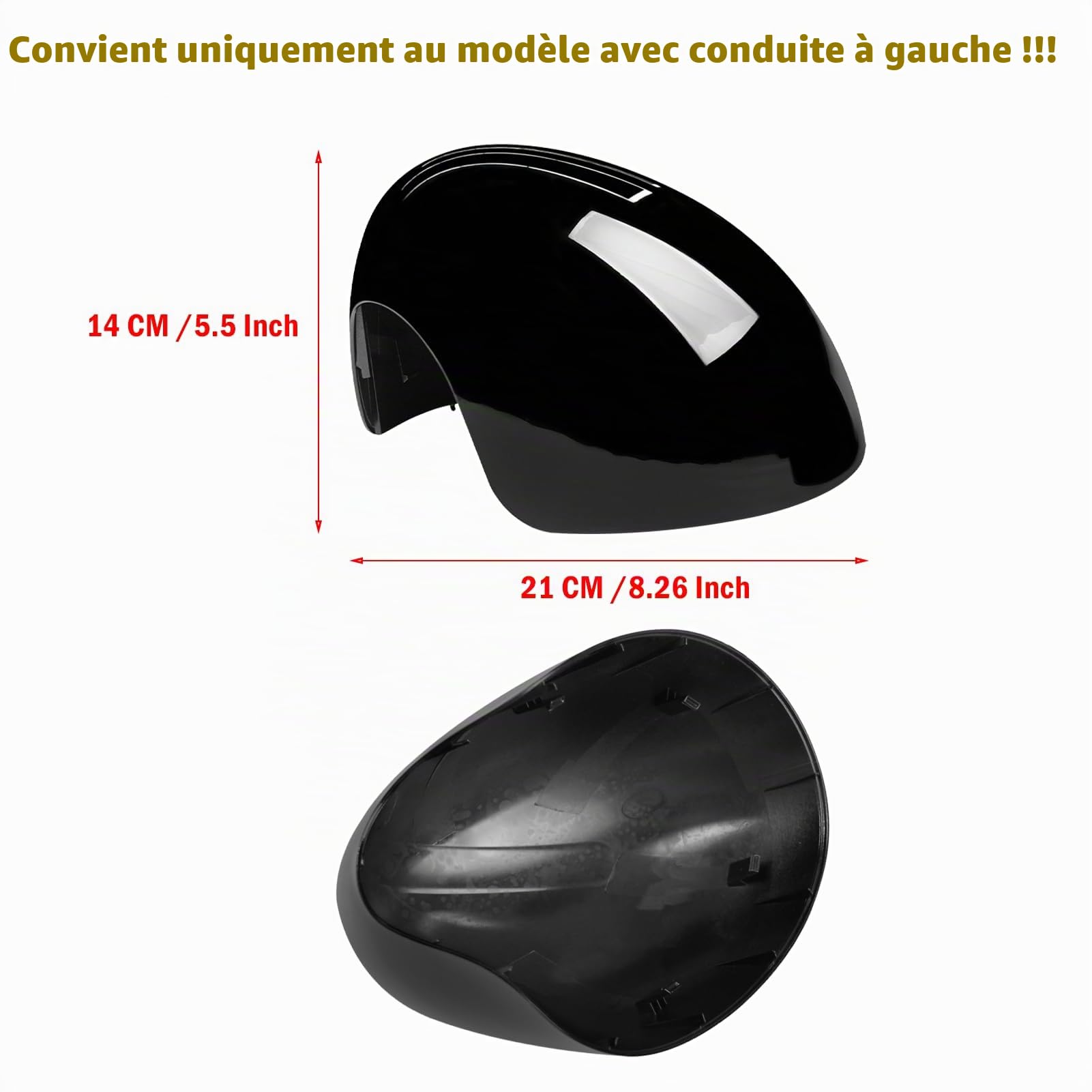 TTCR-II 2PCS Coque de Rétroviseur Compatibles avec Mini F54 F55 F56 F57 F60 | F54 F55 Boîtier de Rétroviseur F56 F57 Mirror Couvercle F60 Mirror Cover 2016-2019 51167401230/51167401229-Noir