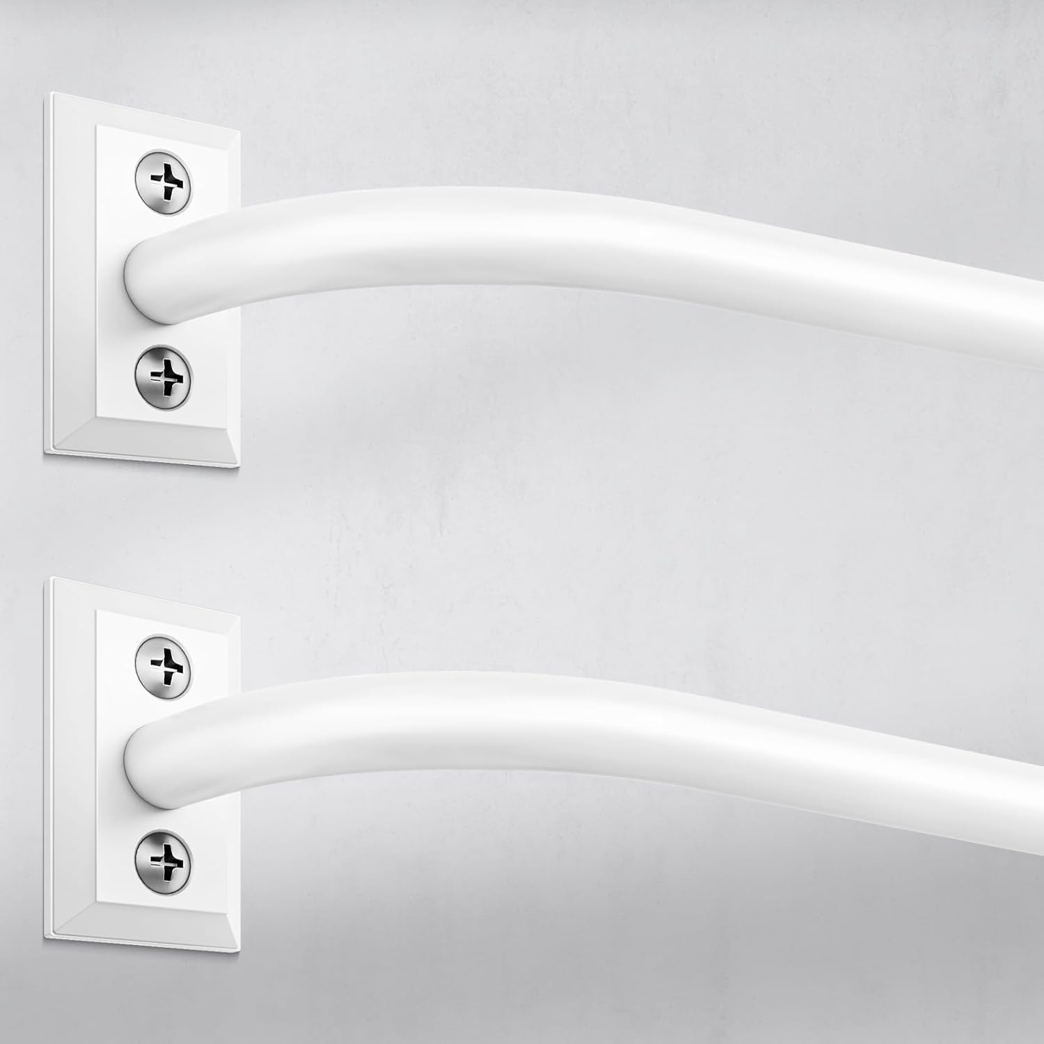 Hei!Dear 2 Pack Blackout Curtain Rod for Windows 48 to 84 inch (4-7Ft), Wrap Around Room Darkening Curtain Rods, 5/8" Samll Adjustable Modern Decorative Window rod,White ?48-90"?2 pack White