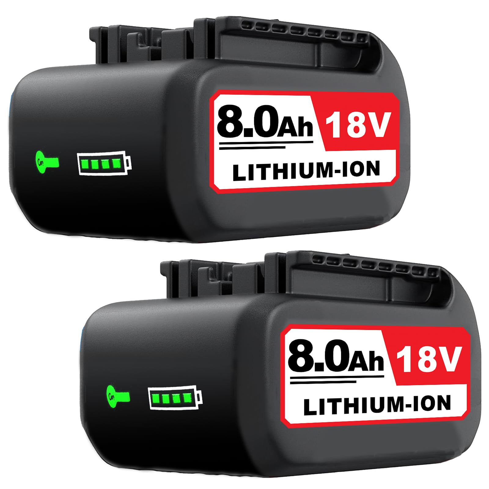 2 Stück 8000mAh Ersatzakku für Bosch Akku 18V Kompatibel mit Bosch 18V Akku Li-ion 8.0Ah Akkus BAT618 BAT609 BAT609G BAT619 BAT619G BAT612 BAT622 mit LED-Anzeige