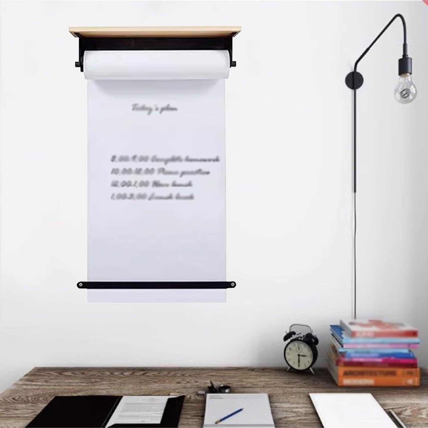 Naścienny uchwyt na rolkę brązowego papieru Kraft, Dozownik papieru listowego do montażu na ścianie, wisząca rolka papieru pakowego, dozownik papieru w rolce do list artykułów spożywczych Dekorowanie