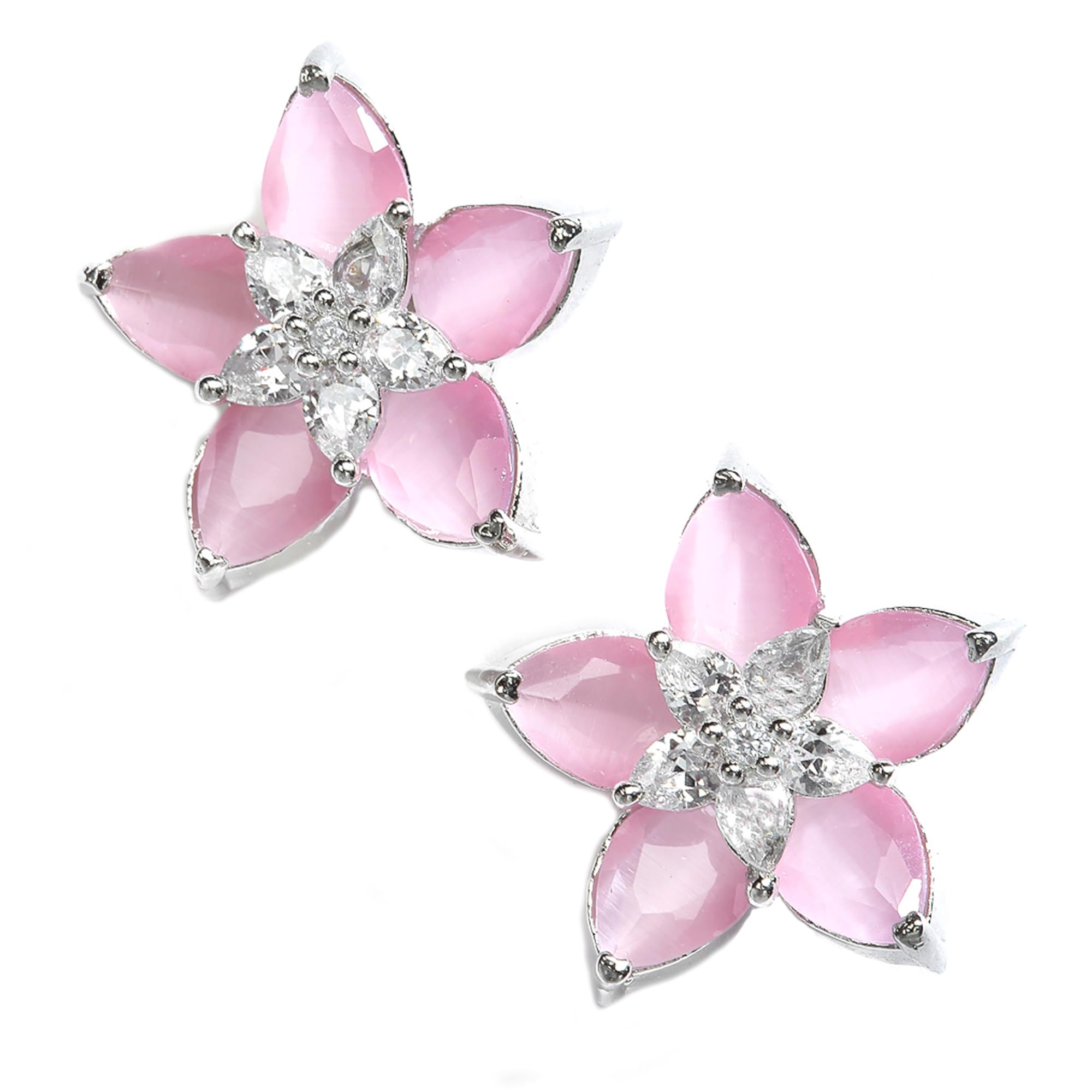 Zeneme Earring Handmade Rhodium Plated Lightweight Pink Star Shaped Studs Earrings Jewellery For Girl And Women (Pink) (B0B38WSWF7) Amazon Price History, Amazon Price Tracker
