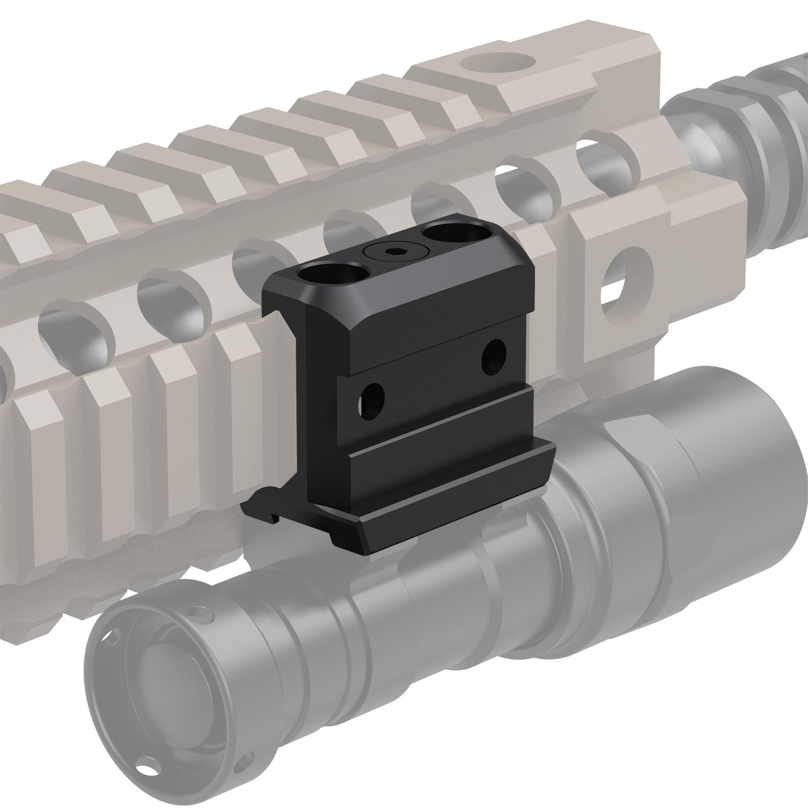 Guardtier Picatinny Rail Light Mount 45-Degree Angle Scount Adapter for Surefire M300/M600 Series/Streamlight Protac Series Flashlight