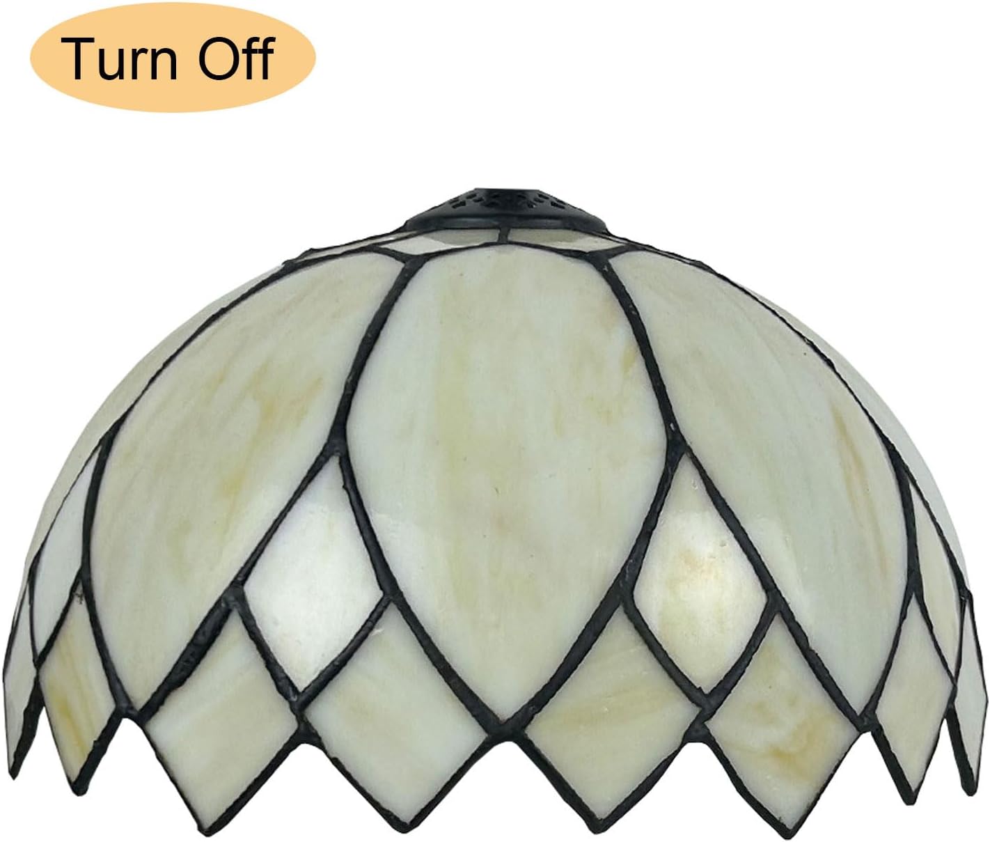 10-Inch Tiffany Style Stained Glass Lampshades Replacement, Only Lamp Shade, Antique Traditional Art Light Cover for Table Lamp Pendant Light Ceiling Lamp,Lotus