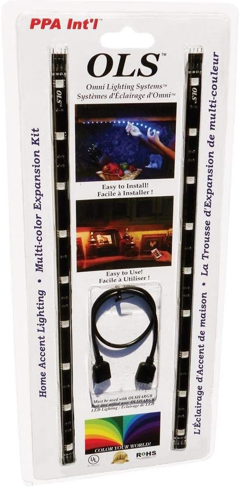 PPA OLSHARGB2 Home Accent LED Strips with 1 Foot Extension, Multi Color