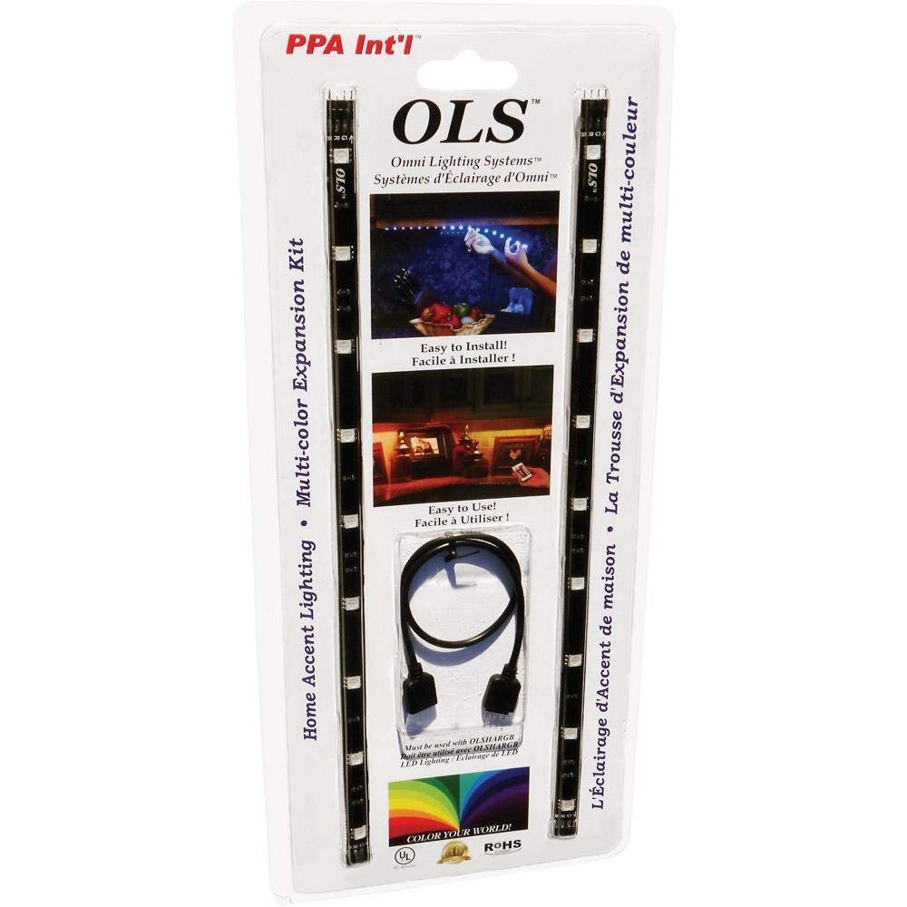 PPA OLSHARGB2 Home Accent LED Strips with 1 Foot Extension, Multi Color