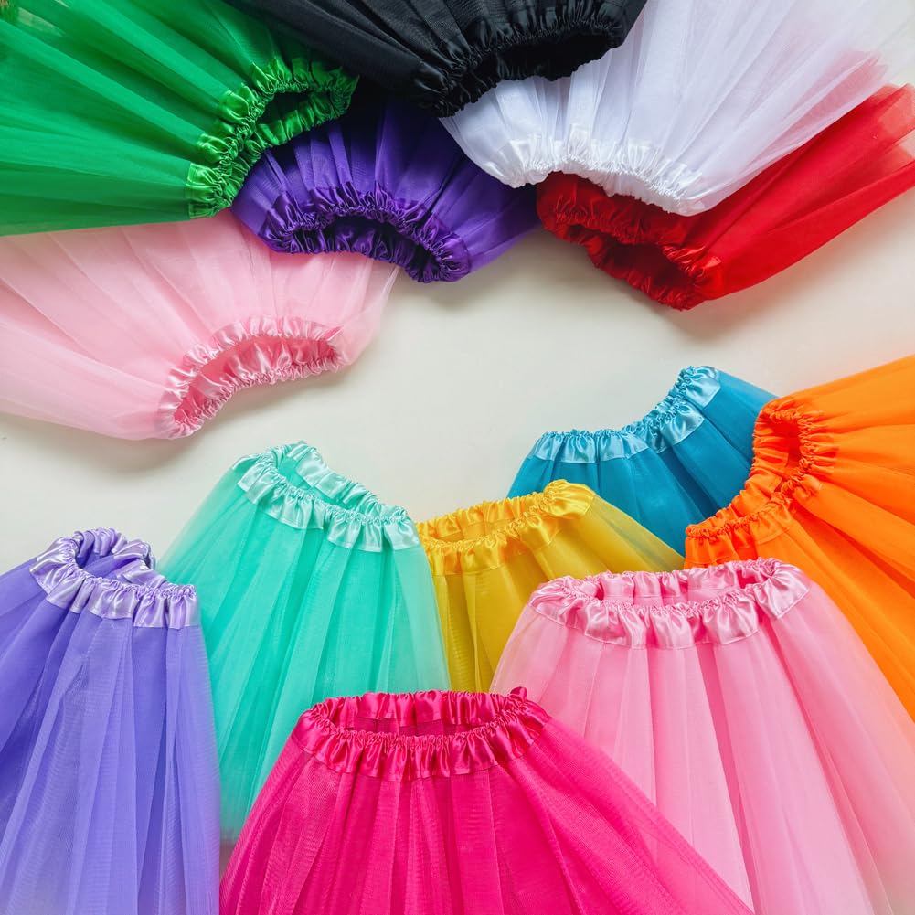 BGFKS Falda tutú para niñas, paquete de 5 piezas de falda de fiesta de princesa con pinzas para el pelo para 2-8 años.