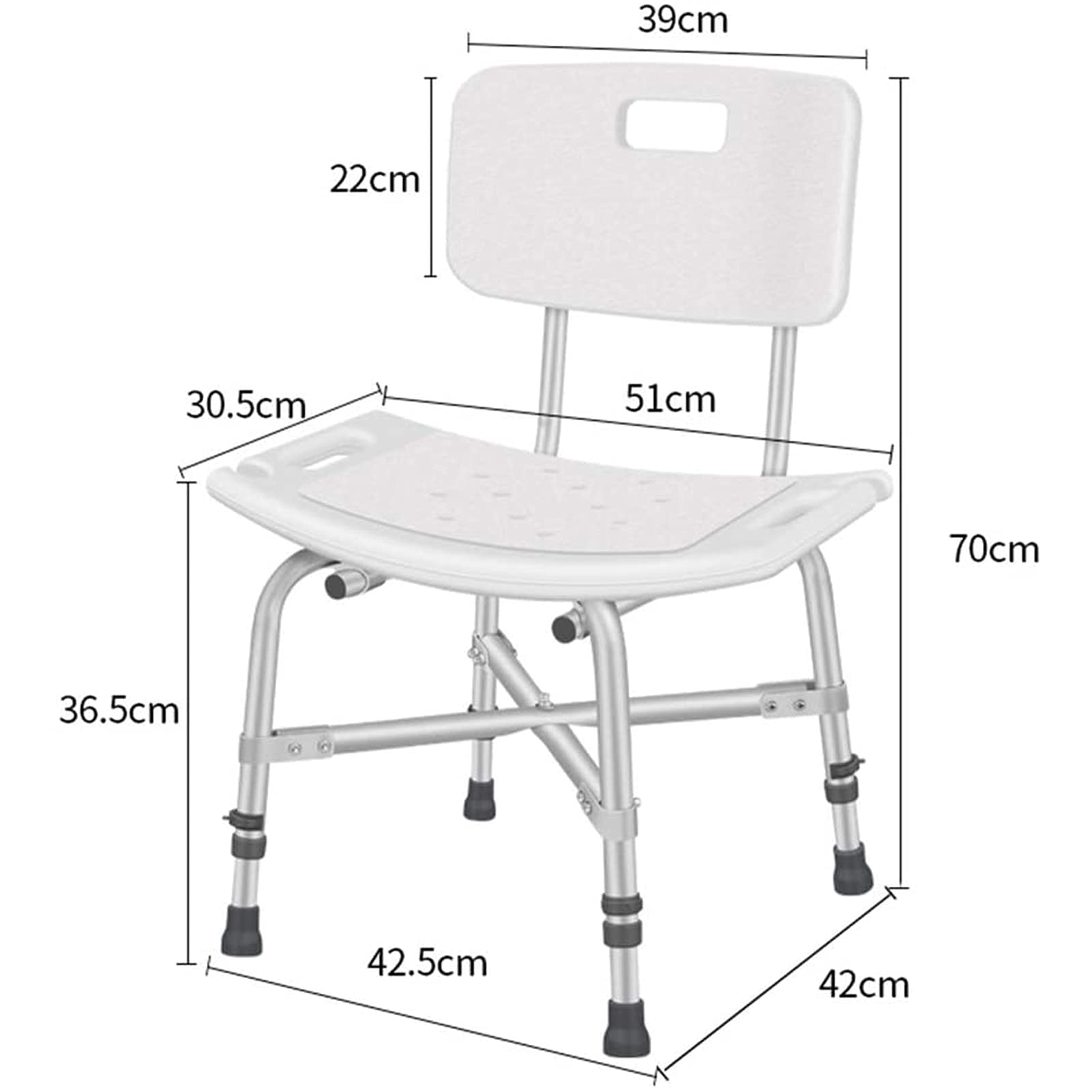 Silla de Ducha para Ancianos Asiento de Ducha Resistente con Brazos y Respaldo para Personas Mayores y Taburete de Ducha para discapacitados, portátil Adecuado para Ancianos, discapacitados