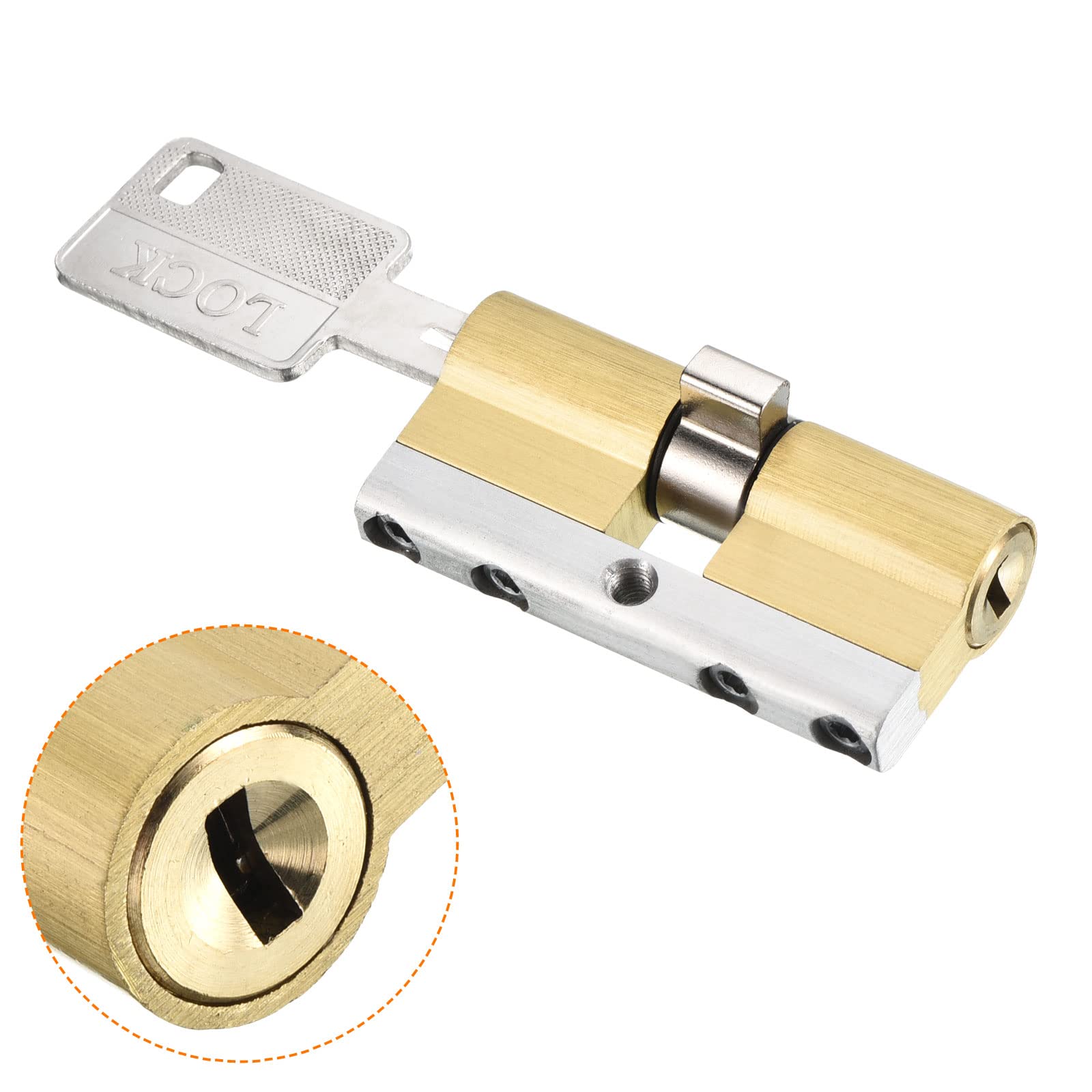 PATIKIL 32.5/32.5 (65mm Globale) Européen Double Serrure Cylindre, Porte Cylindre Serrure avec 8 Clés pour Bois Portes, Aluminium Portes