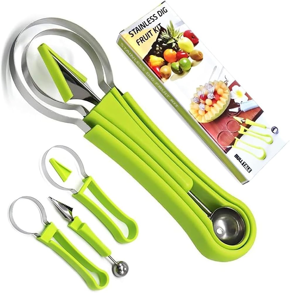4-in-1 Stainless Steel Fruit Carving & Baller Set