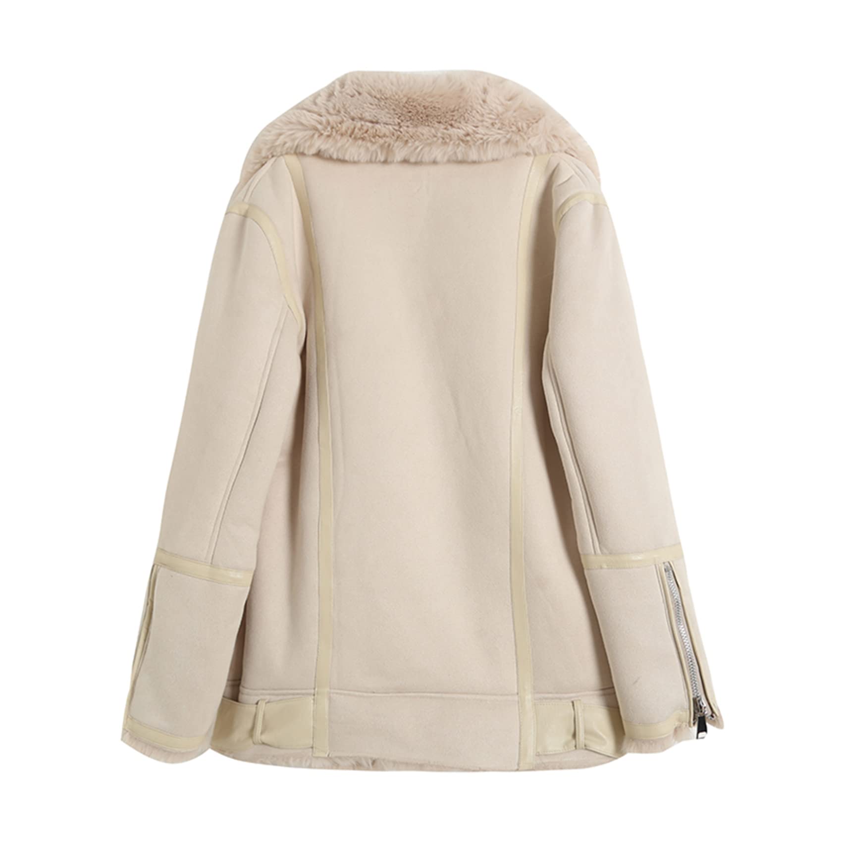 Automne Et Hiver éPais pour Femmes Double Face en Fourrure d'agneau Un Manteau en Peau De Daim Velours Mode Veste Chaude