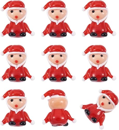 Miniatura 1 de 25 cuentas de cristal con tema navideño de Papá Noel, lindo diseño de dibujos animados, cuentas sueltas para hacer joyas de bricolaje, adornos de