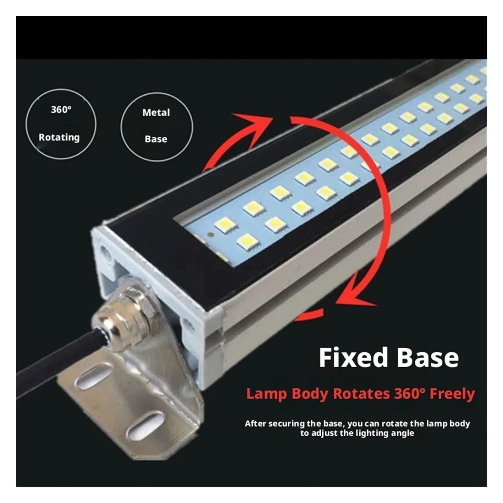 Światło Robocze LED Do Obrabiarek, Białe Źródło IP66 22-53cm