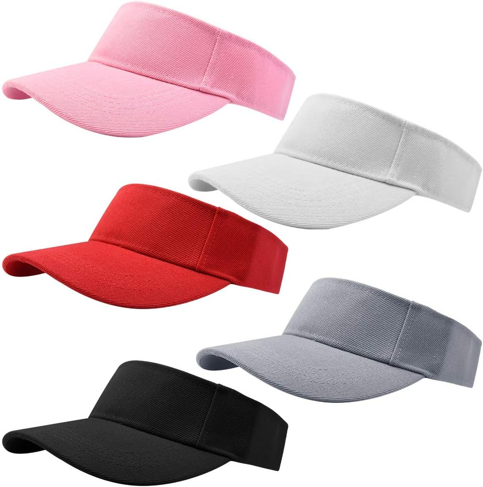 Marrywindix 5 Pieces Sport Wear Athletic Visor Sun Sports Visor Hat