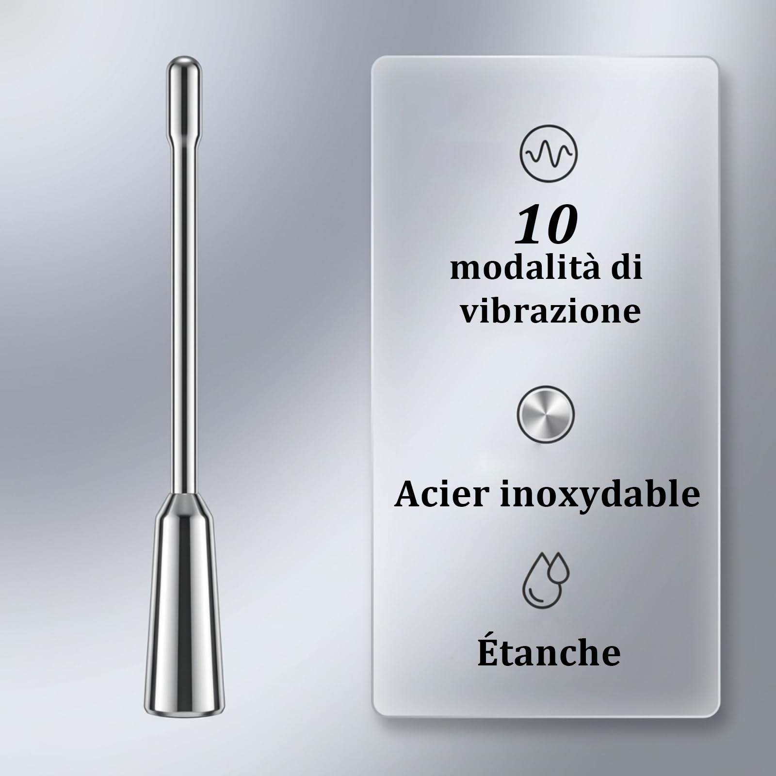 Vibratore Uretrale Dilatatore Pene Giocattoli Sessuali Vibranti per Uomocon Sonda Uretrali per Uomini Masturbazione Plug Penieno Vibrante 10 Modalità di Vibrazione Stimolazione Uretrale, 8MM