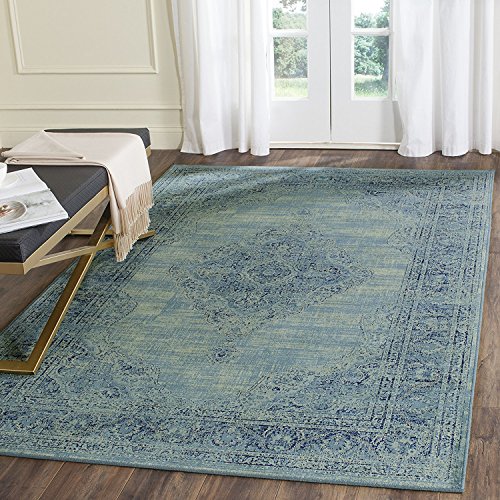 Safavieh Traditional Indoor Woven Rectangle Area Rug, Vintage Collection, VTG112, in Turquoise / Multi