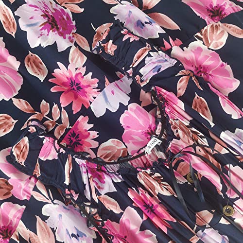 Image of OSTOO Women's 2026 Summer Boho Floral Print Tiered Casual Flowy Long Maxi Dress