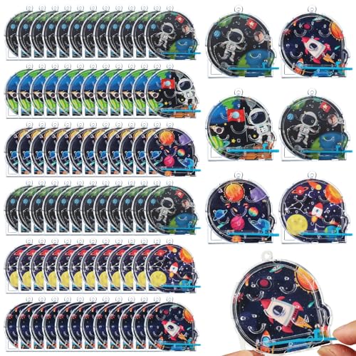 Leyndo 72 Pack Space Themed Pinball Toys Mini Pinball Machine for Space Party Favors Toys Stuffers Goodie Bag Fillers Prizes Rewards