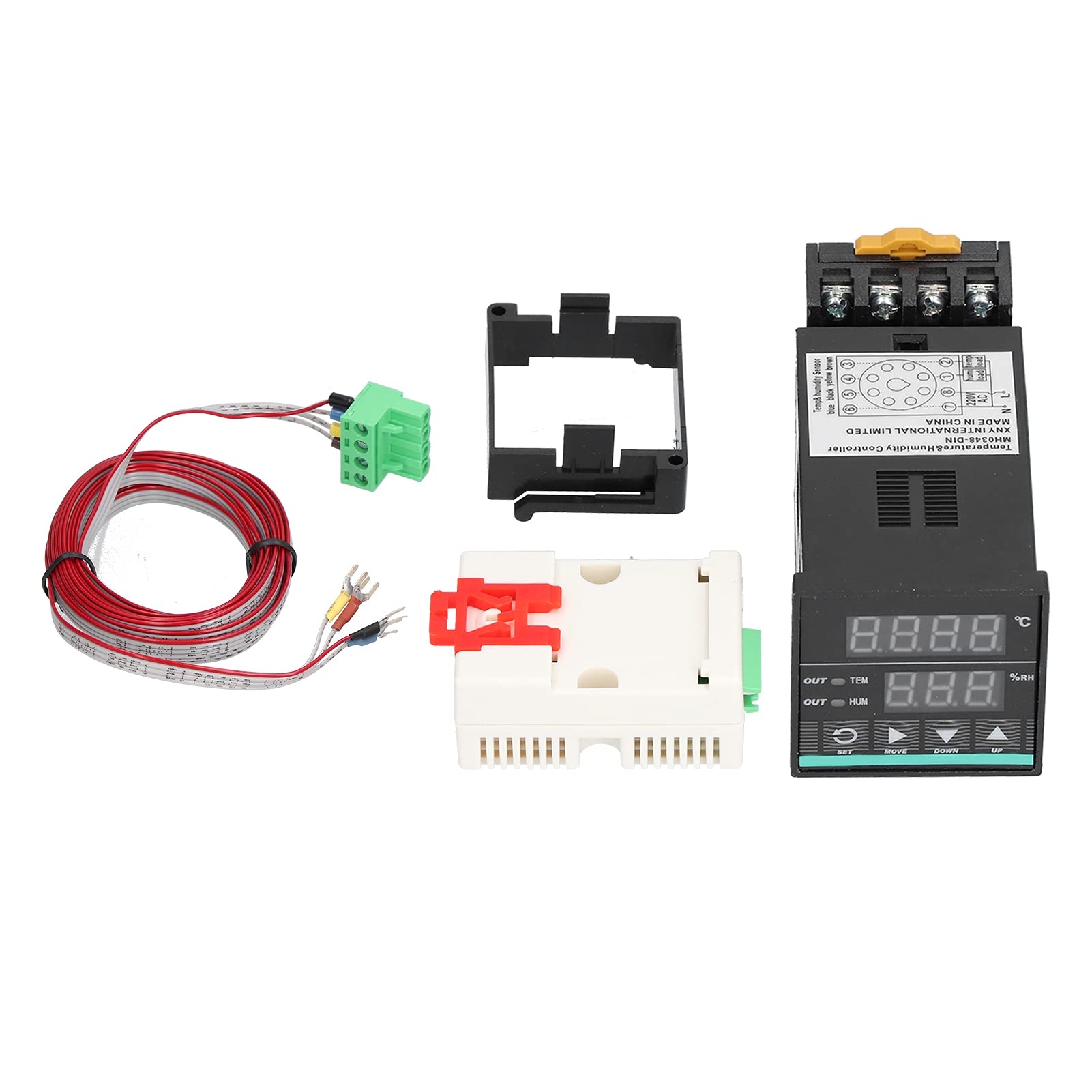 Kontroler temperatury i wilgotności o wysokiej dokładności, cyfrowy inteligentny monitor MH0348-DIN AC85‑265V