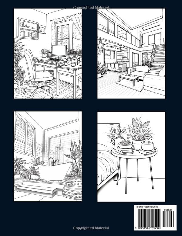 Decor Dreams: Beautiful Dream Home Decor Coloring Book For Adults, Relaxing Coloring Pages with Inspiring Cozy Interior Design image 3