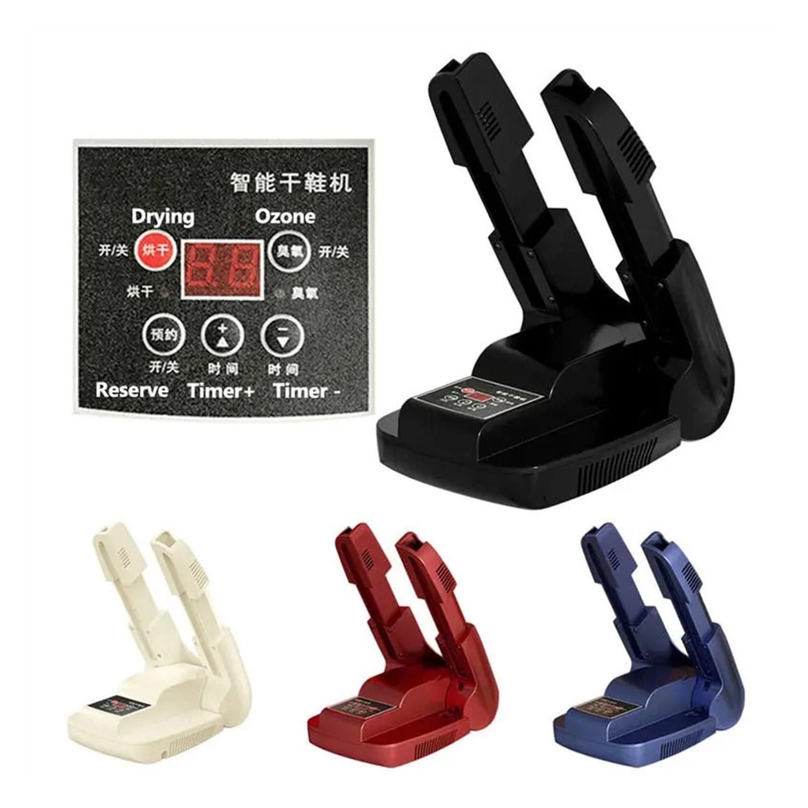 Sèche-chaussures électrique - 4 Bras, Chauffe à 48°C, Minuterie 1/3/6h, Silencieux, Pour Bottes, Ski, Gants
