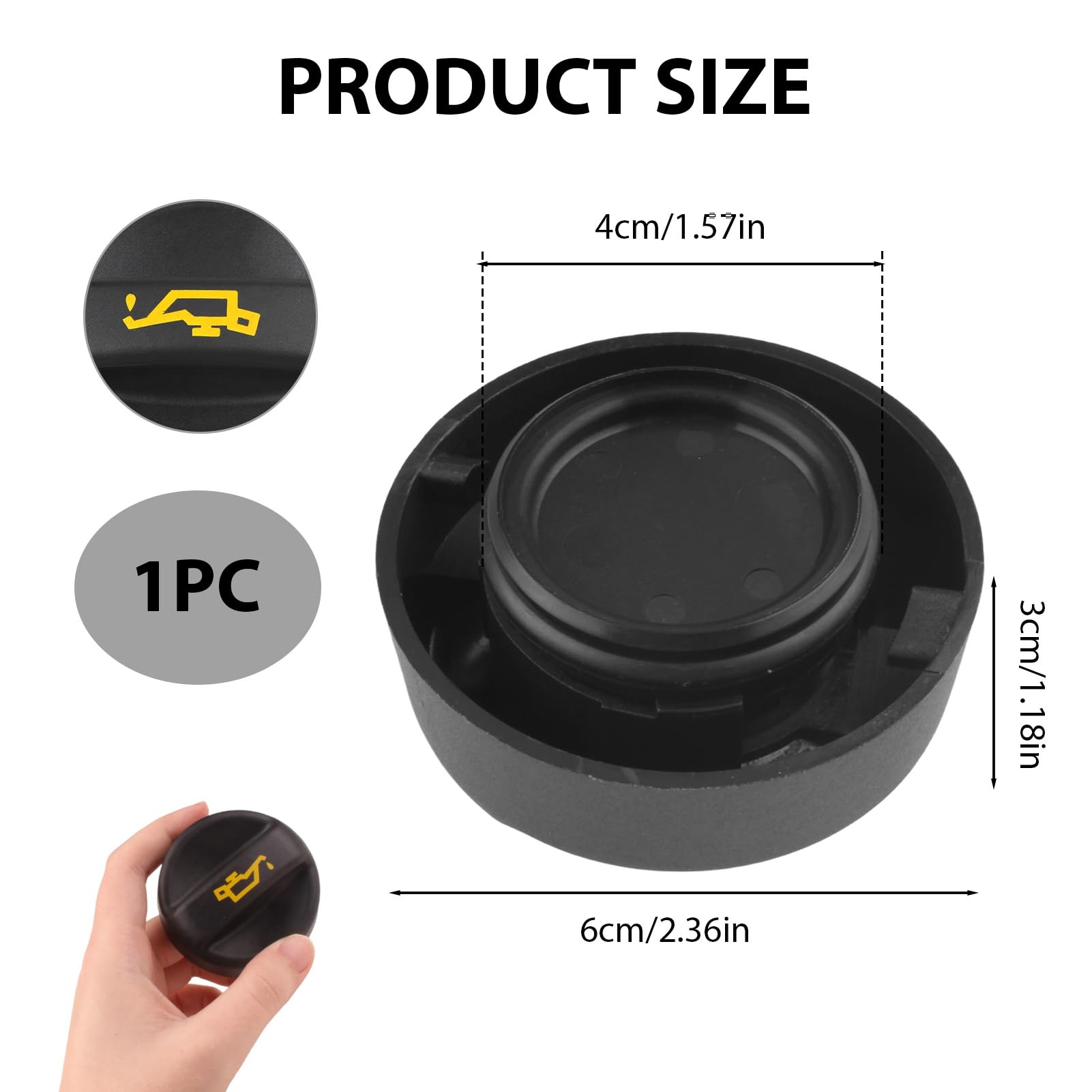 Tapón de Llenado de Aceite de Motor, 9670015080/9675477380 Tapón Depósito Refrigerante Compatible con C2 C3 C4 207 208 301 308 508 2008 3008 5008 Partner — view 2