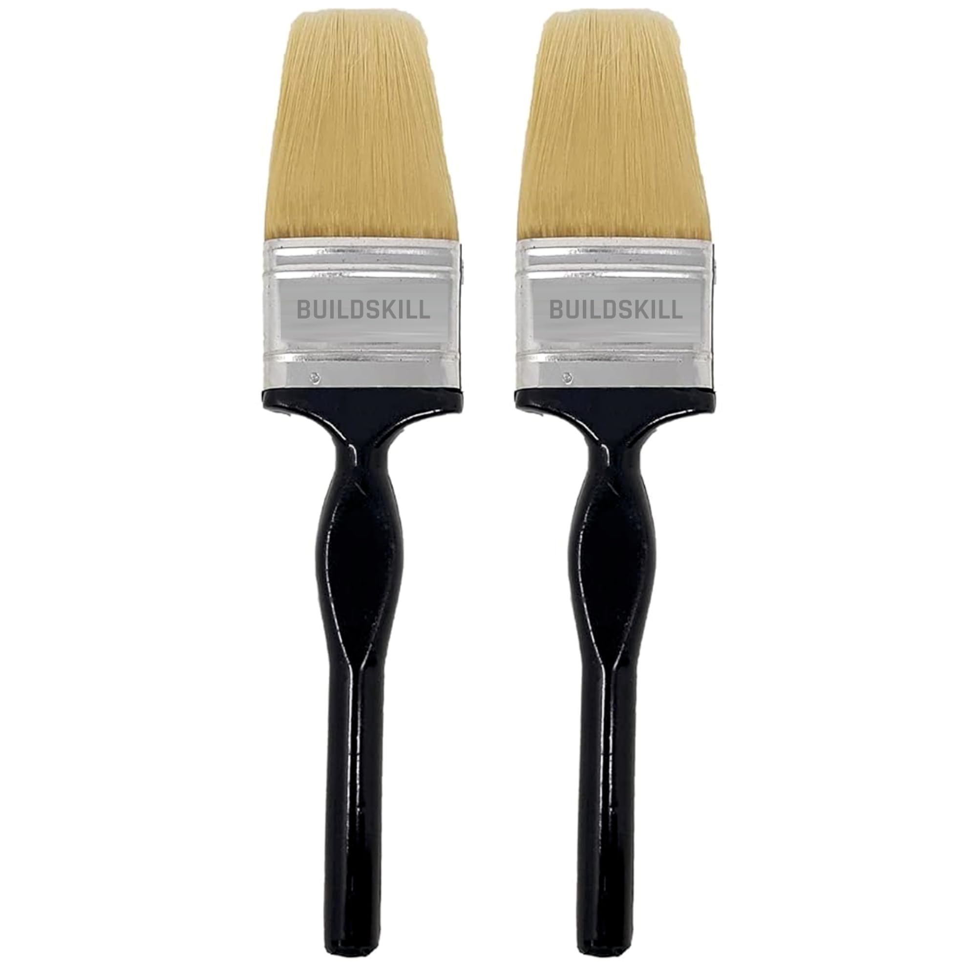 BUILDSKILL 2 Pcs Paint Brush Set | Size 2" | Soft Bristle Paint Brush for Wall | Durable & Thick Paint Brushes Set for Windows & Doors | Smooth Finish | DIY & Professional Use Painting Brushes