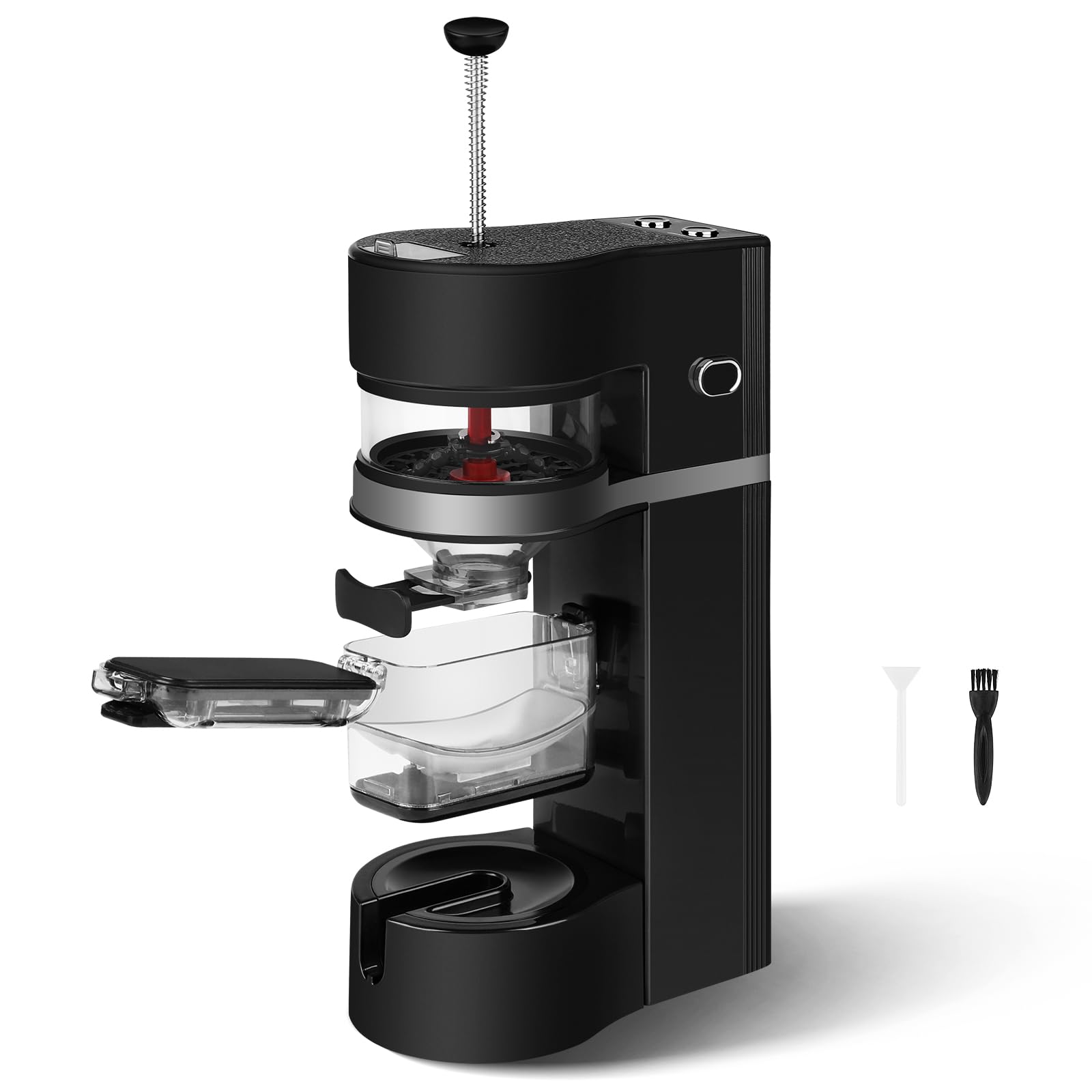 Herb Grinder Electric, 1800mah Battery Powered, 500g Large Capacity, Electric Grinder for Kitchen with Storage Box, Black