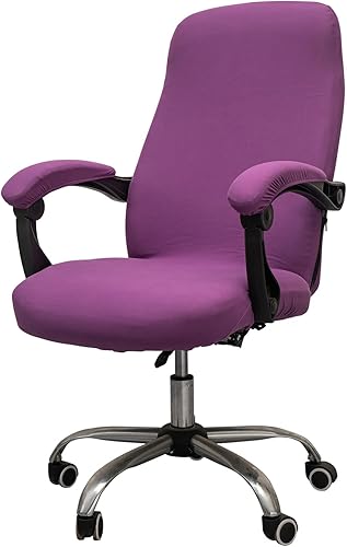 Miniatura 30 de Melaluxe Funda para silla de oficina - Funda elástica universal para silla de escritorio, fundas para silla de computadora (tamaño: M) - Gris oscuro
