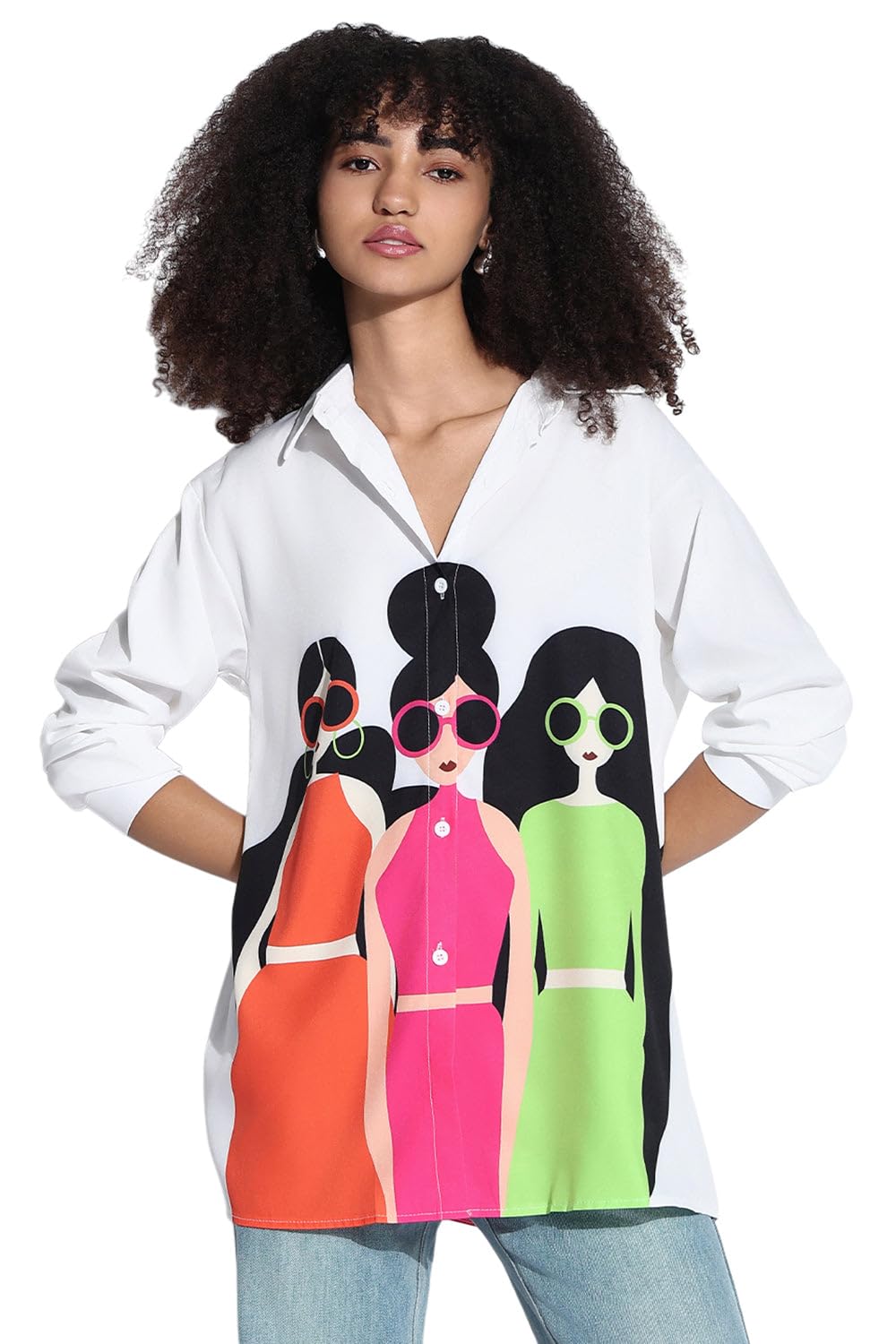 showoffff Edition Women's Graphic White Oversized Shirt-CHN-SH-001-4_White-P-picture-26