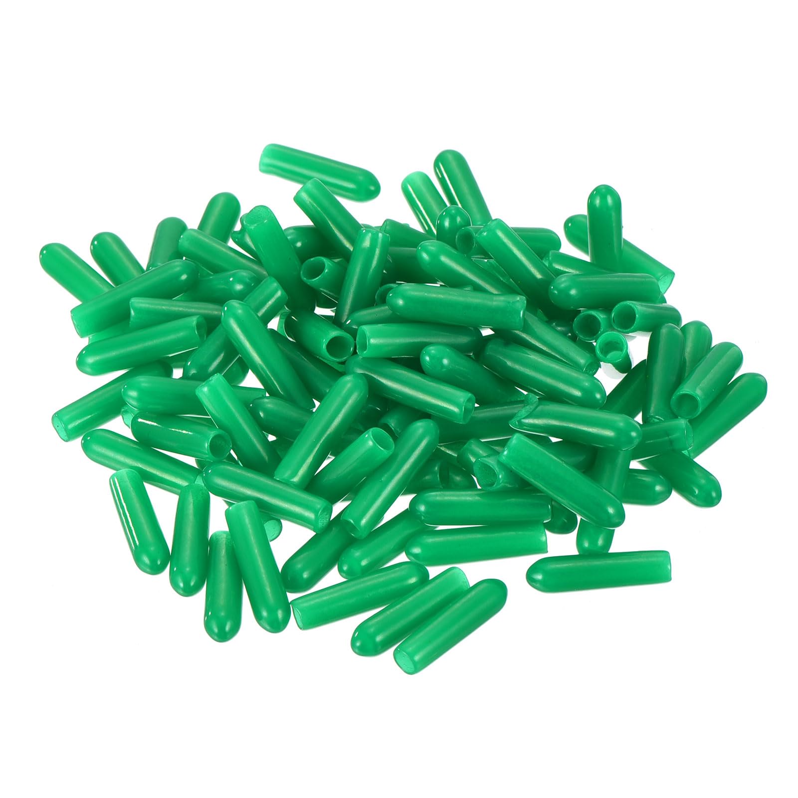 uxcell 100pcs Rubber End Caps 3.5mm ID Vinyl Cap Cover Screw Protectors Dark Green