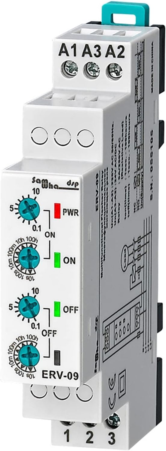 ERV-09 Double Adjustable and Multifunctional Flasher Relay(110VAC 24VAC-DC)