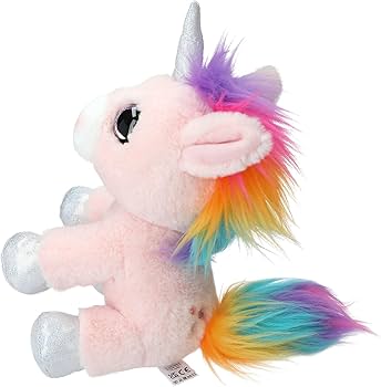 Amazon.com: Depesche 12278 Ylvi Pink Unicorn Soft Toy with Rainbow