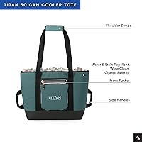 Vista 3 de Titan by Arctic Zone Soft Sided Cooler Tote, Insulated Bag with Handle, Shoulder Strap, and Zipper for Lunch, Picnic, and Travel, 30 Can Capacity