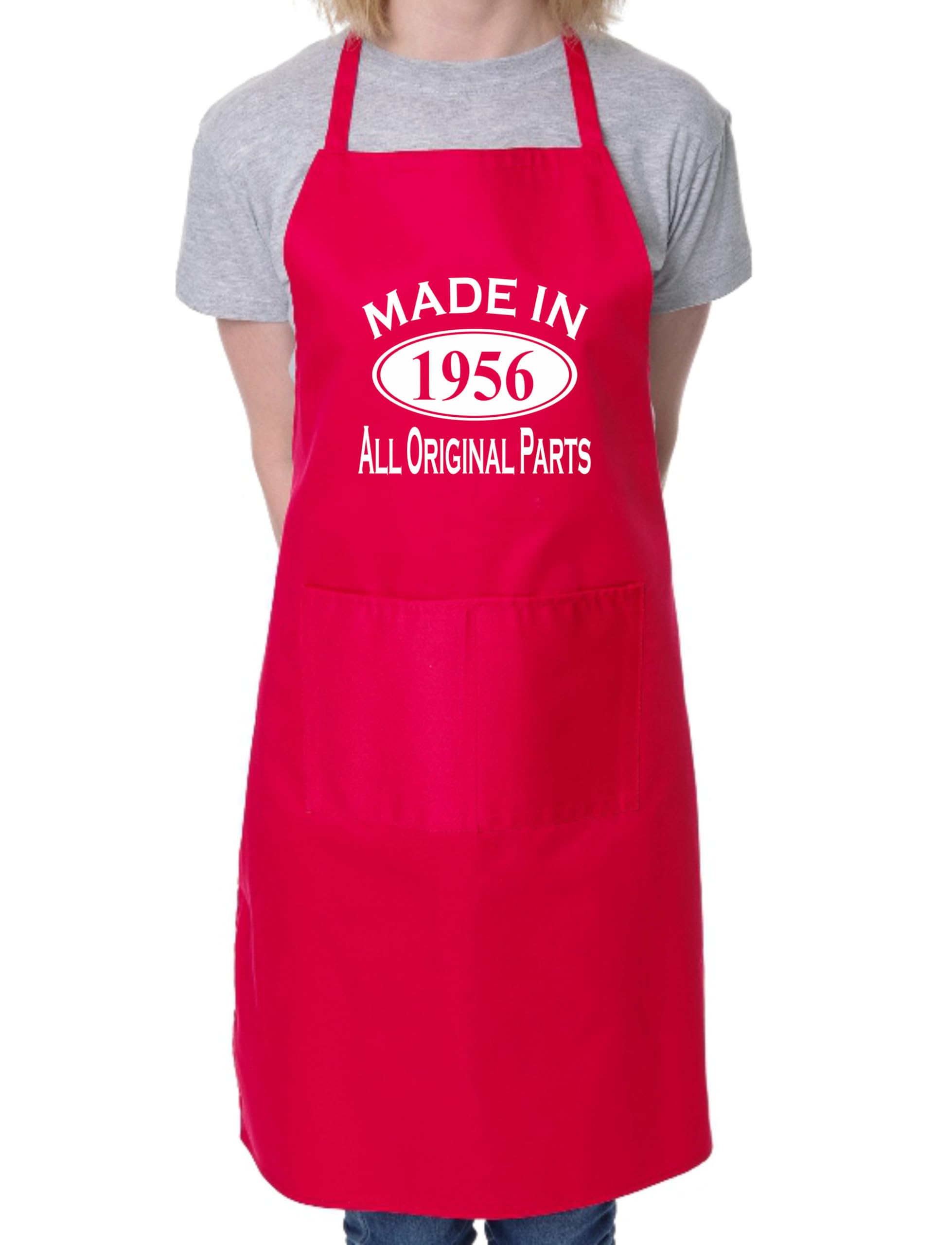 Print4U Made In 1956 70th Birthday BBQ Cooking Funny Novelty Apron Red